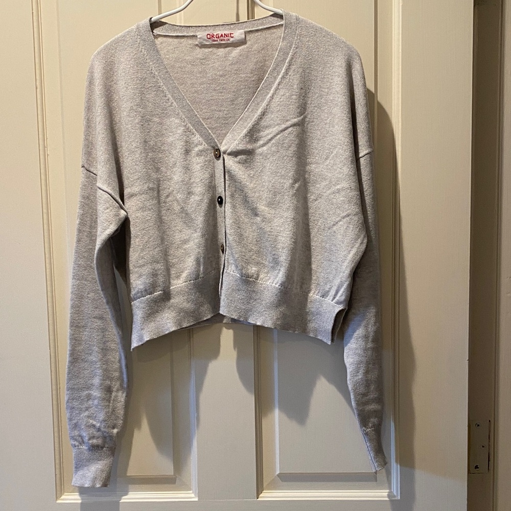 Organic by John Patrick Gray V-Neck Cropped Cardigan, sz XS
